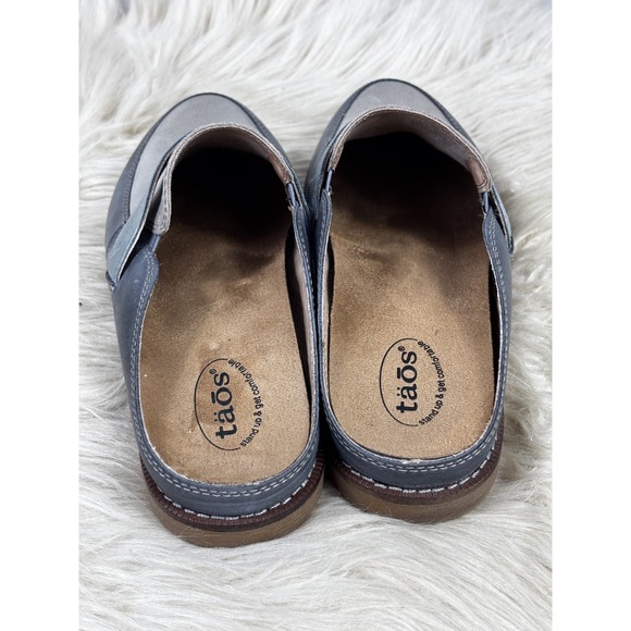 Taos Footwear Royal Mule Women's 7 Steel Taupe Multi Leather Comfort Slip-On - Picture 8 of 9